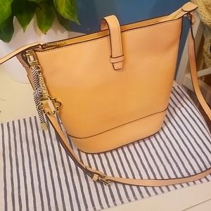 Crown and Ivy peach bucket purse